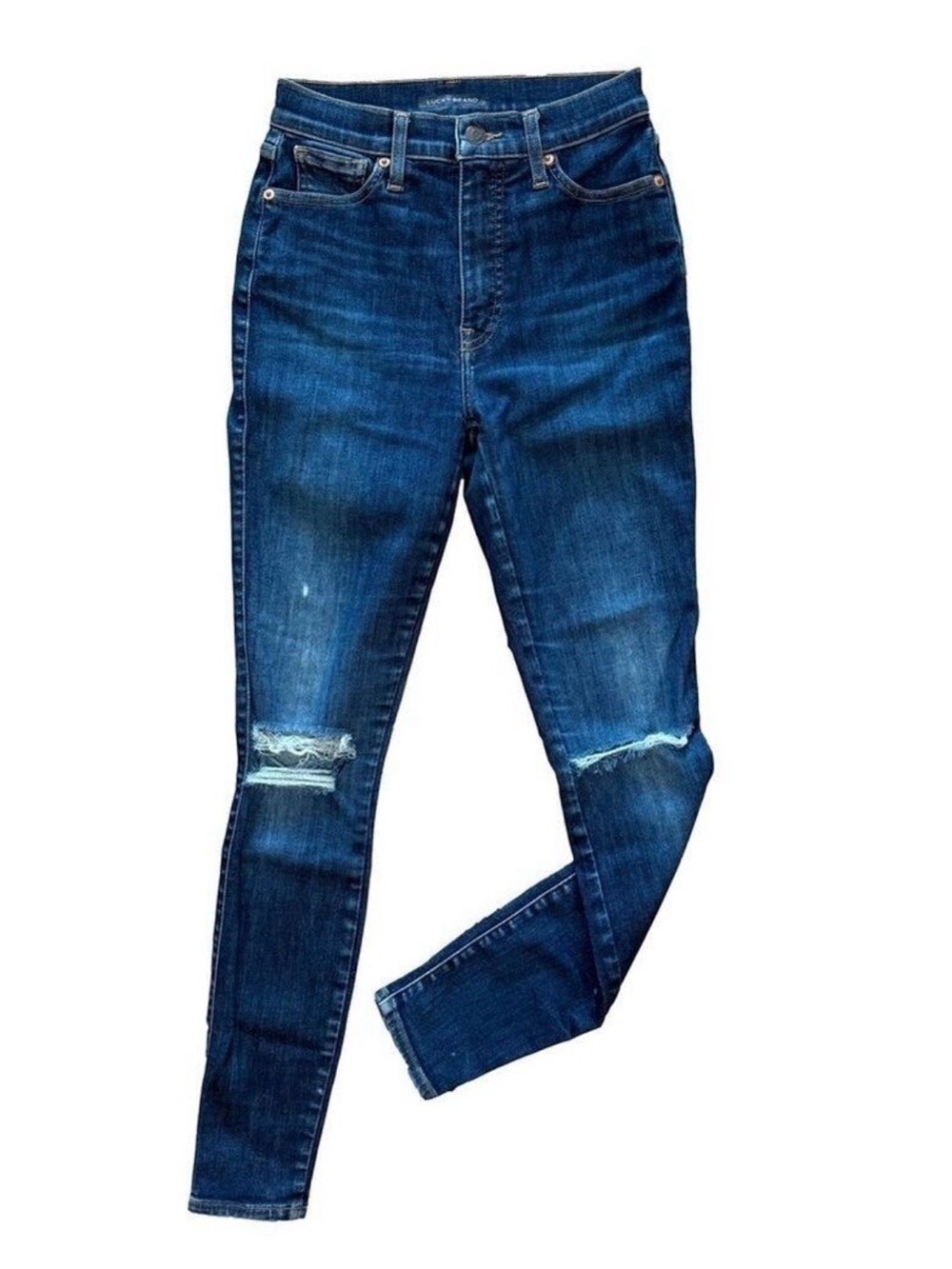 LUCKY🍀BRAND Uni Fit High Rise Distressed Skinny Jeans Size 2